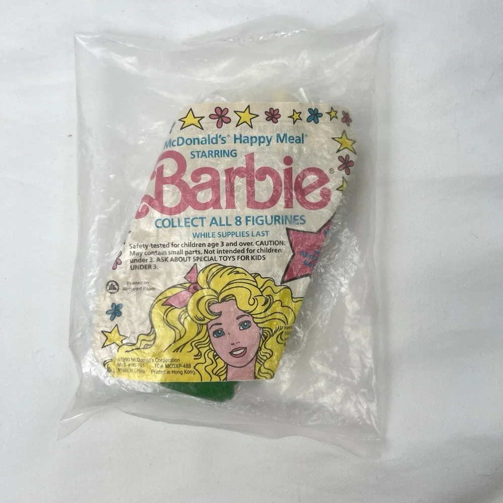 1990 All American Barbie Figurine McDonalds Happy Meal Toy #1 Sealed in Bag‎ New